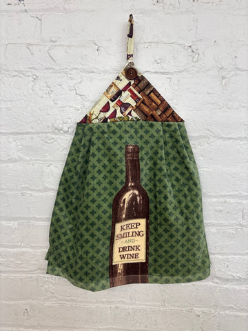 Keep Smiling + Drink Wine Kitchen Towel