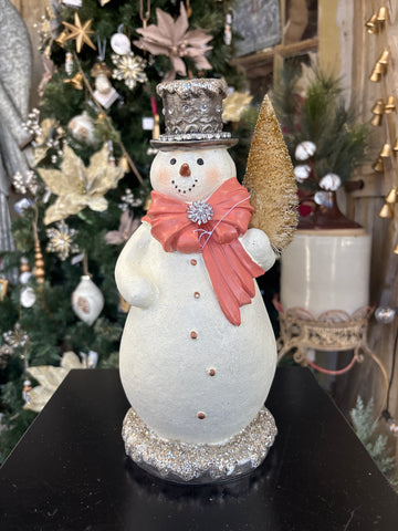 Sparkly Snowman With Tree