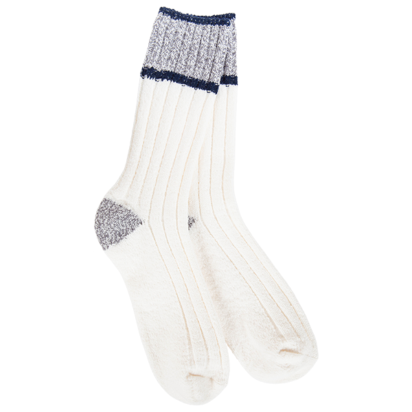 Weekend Ragg Crew Color Block - Ivory/Grey/Navy