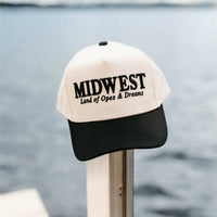 Midwest Land of Opes & Dreams Unisex Trucker Hat - Black & Cream