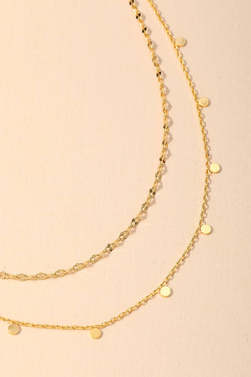 Dainty Layered Coin Choker Necklace: Gold