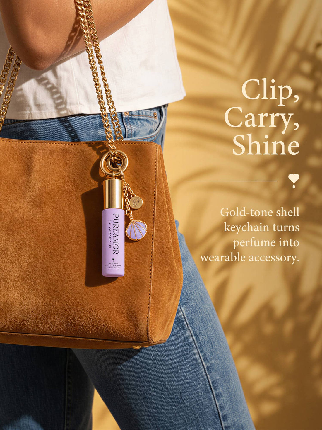 Lavanda Vida | Roll-on Pheromone Keychain Perfume Oil - 6ml: Seashell Clip