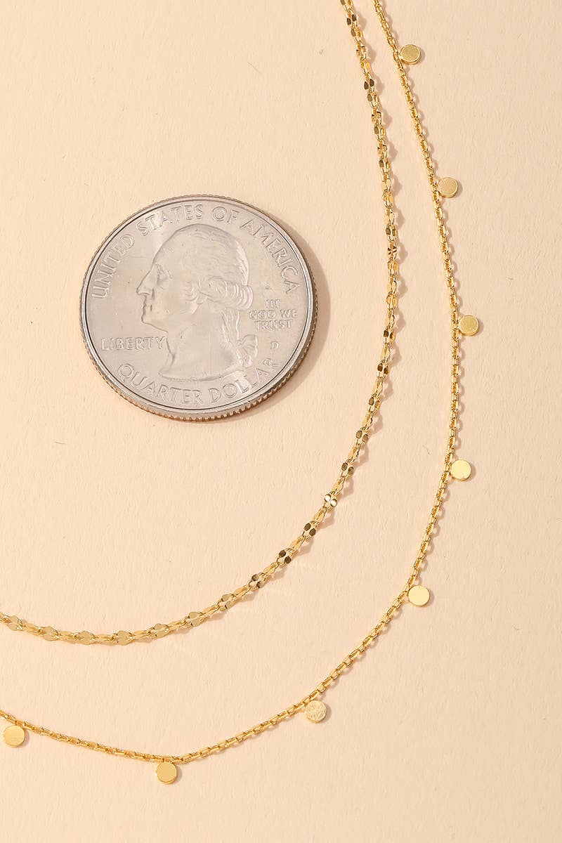 Dainty Layered Coin Choker Necklace: Silver