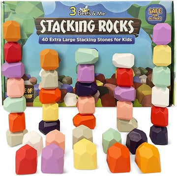 3 Bees & Me Wooden Stacking Rocks