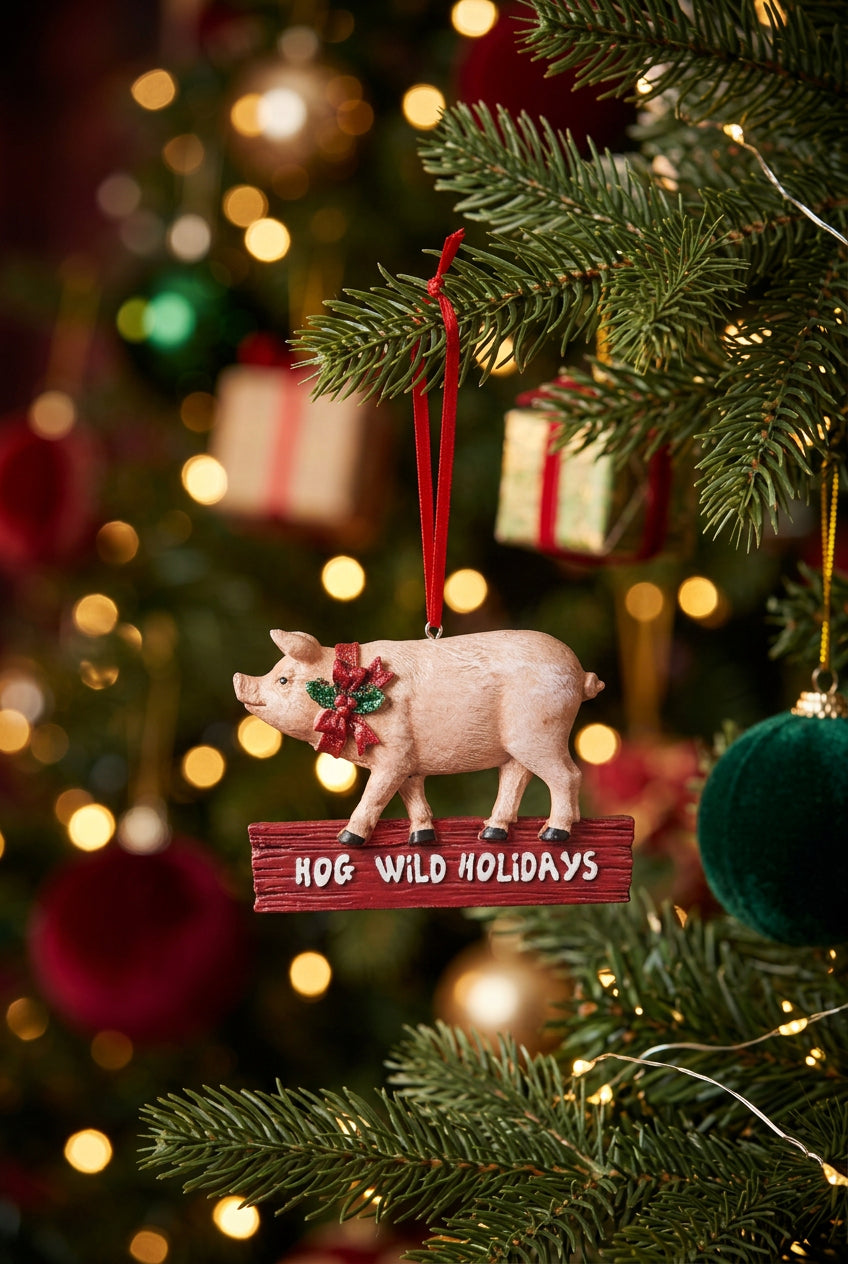 Hog Wild Holidays Pig Ornament