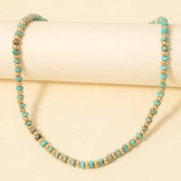 Metallic And Semi Precious Stone Beaded Necklace