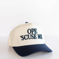 Ope 'Scuse Me Hat - Navy Blue & Cream