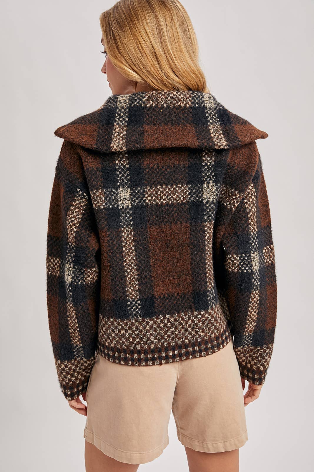 Plaid Knit Jacket