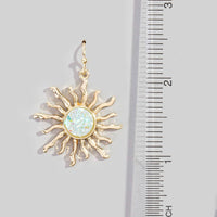 Glitter Resin Sun Dangle Earrings: Blue