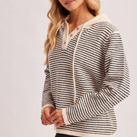 Twilight Stripe Henley Sweater