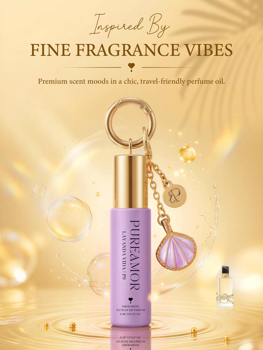 Lavanda Vida | Roll-on Pheromone Keychain Perfume Oil - 6ml: Seashell Clip