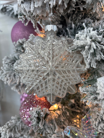 Silver Snowflake Ornament - 4"