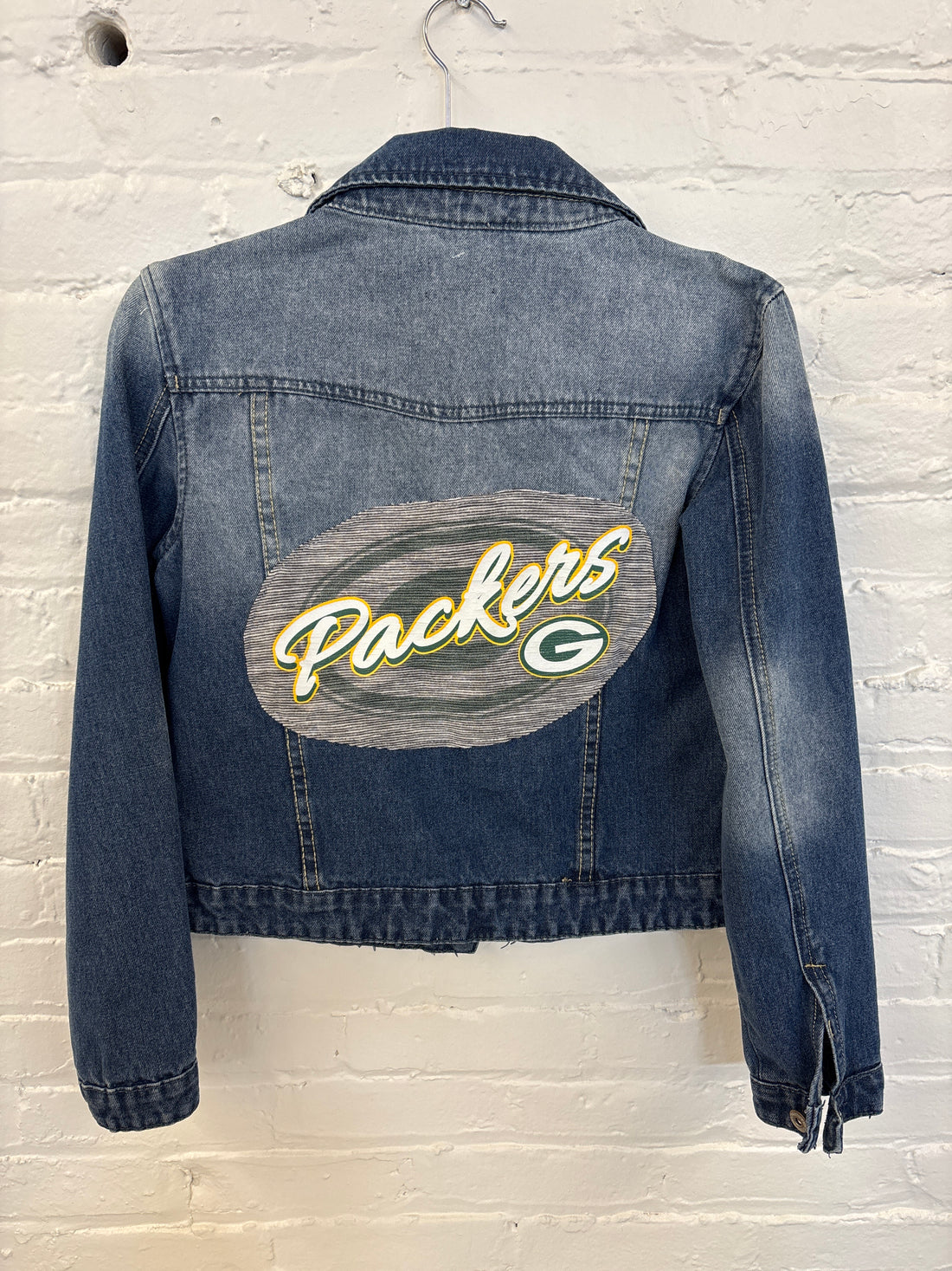Repurposed Jacket with Packers Patch