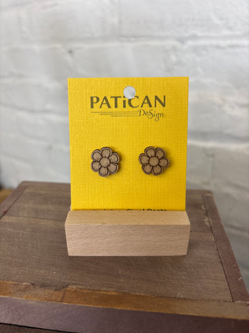 Laser Engraved Earrings - Flowers