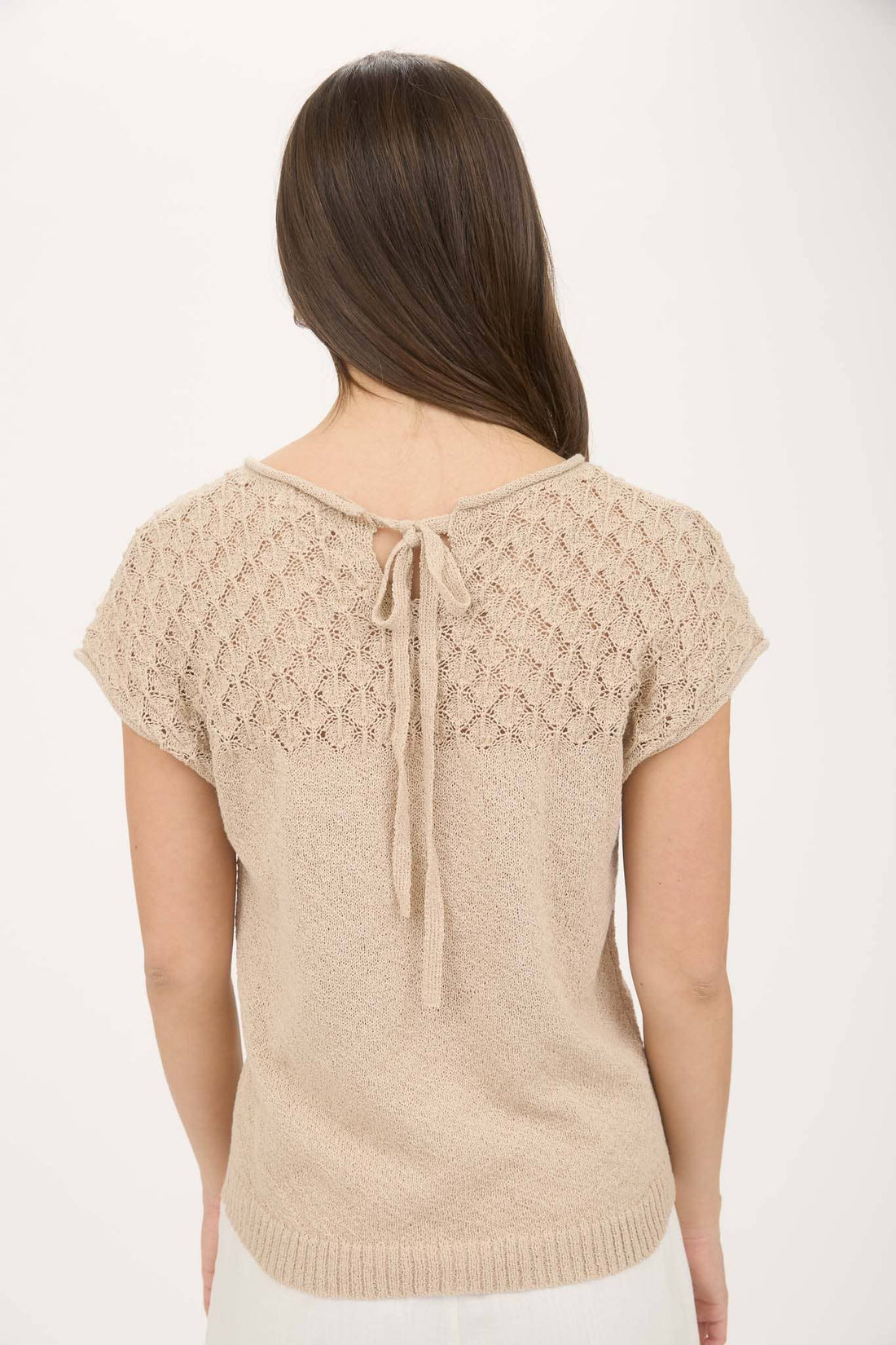 Eyelet Sweater - Light Khaki