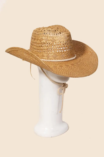 Straw Weave Cowboy Hat - Tan