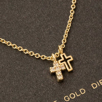 Secret Box Gold Dipped Cz Cross Pendant Necklace: Gold