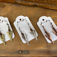 Metal Arrowhead Drop Earrings