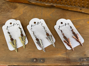 Metal Arrowhead Drop Earrings