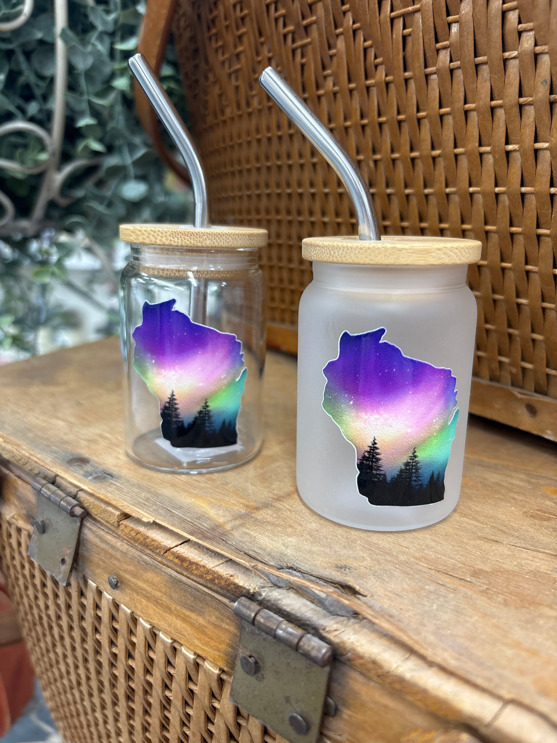 Wisconsin Aurora + Trees Shot Glass