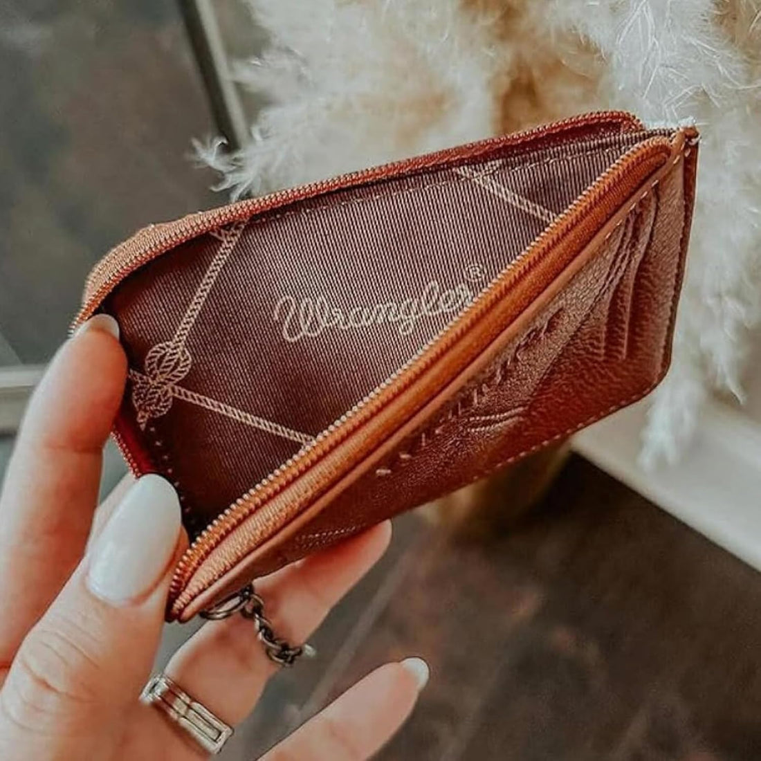 Wrangler Ladies Southwestern Mini Brown Card Case