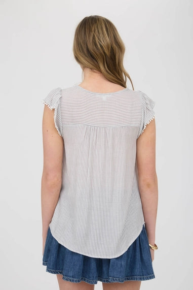 Gray Garden Stripe Top