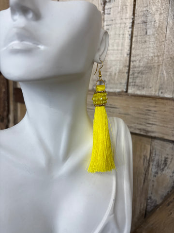 Yellow Fringe Earrings