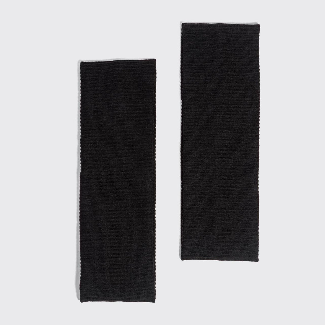 Recycled Fabric Ribbed Elastic Headbands 2pc Set - Black