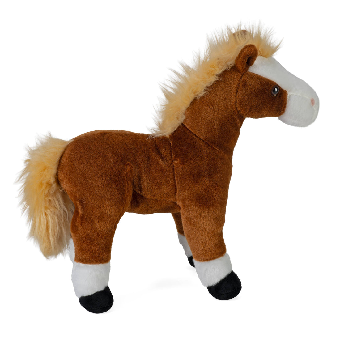 Brown Horse Standing Stuffed Animal 12"
