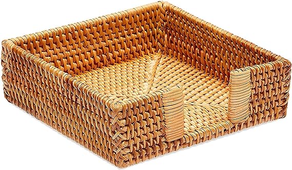 Square Rattan Napkin Holder