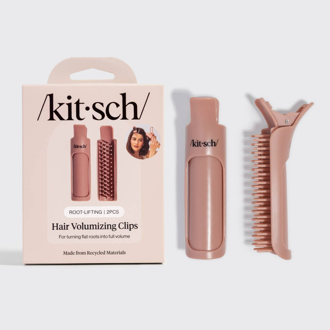 Kitsch Hair Volumizing Clip 2pc Set - Terracotta