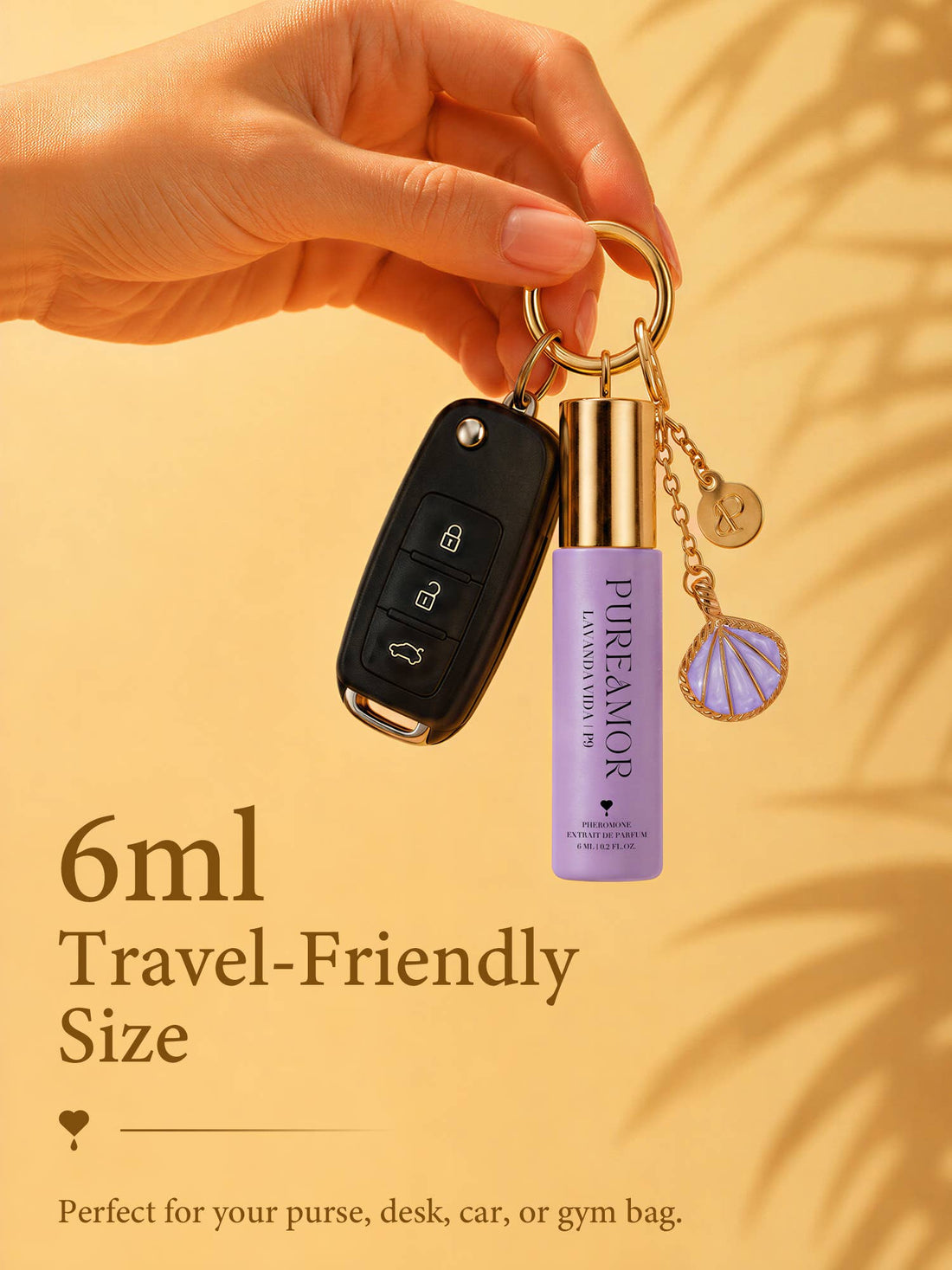 Lavanda Vida | Roll-on Pheromone Keychain Perfume Oil - 6ml: Seashell Clip