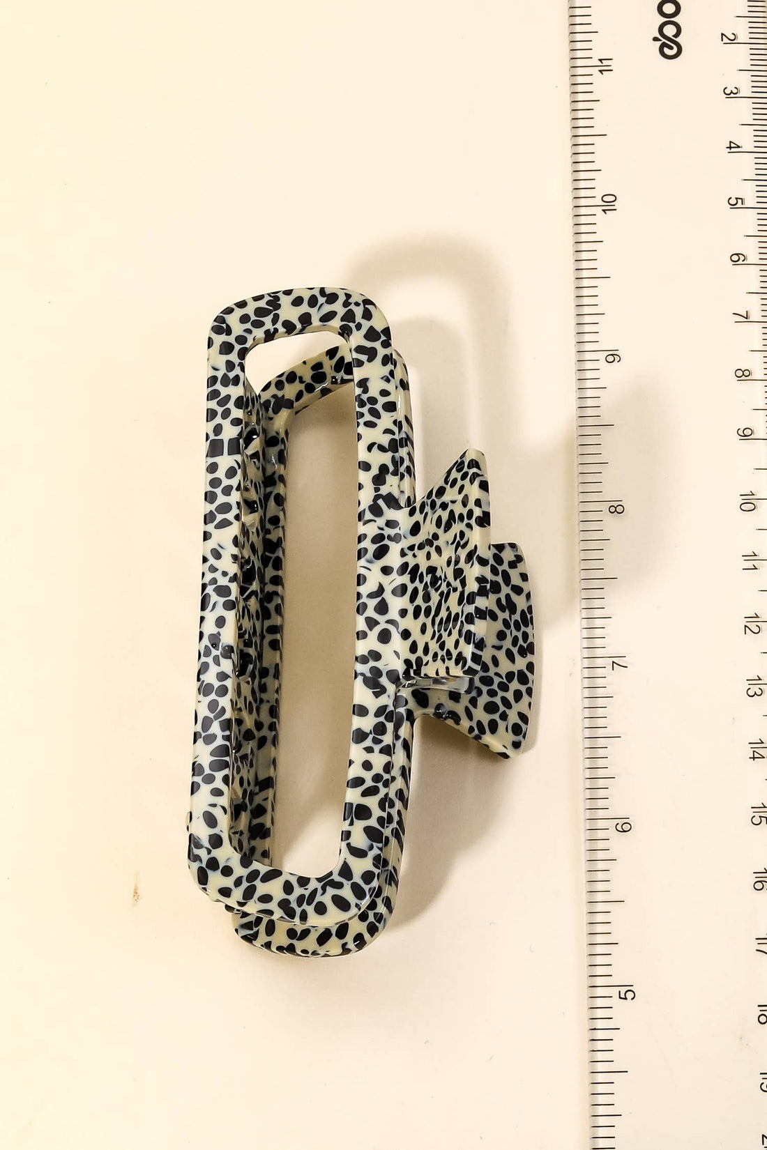 Assorted Acetate Pattern Rectangle Hair Claw Set: MULTI