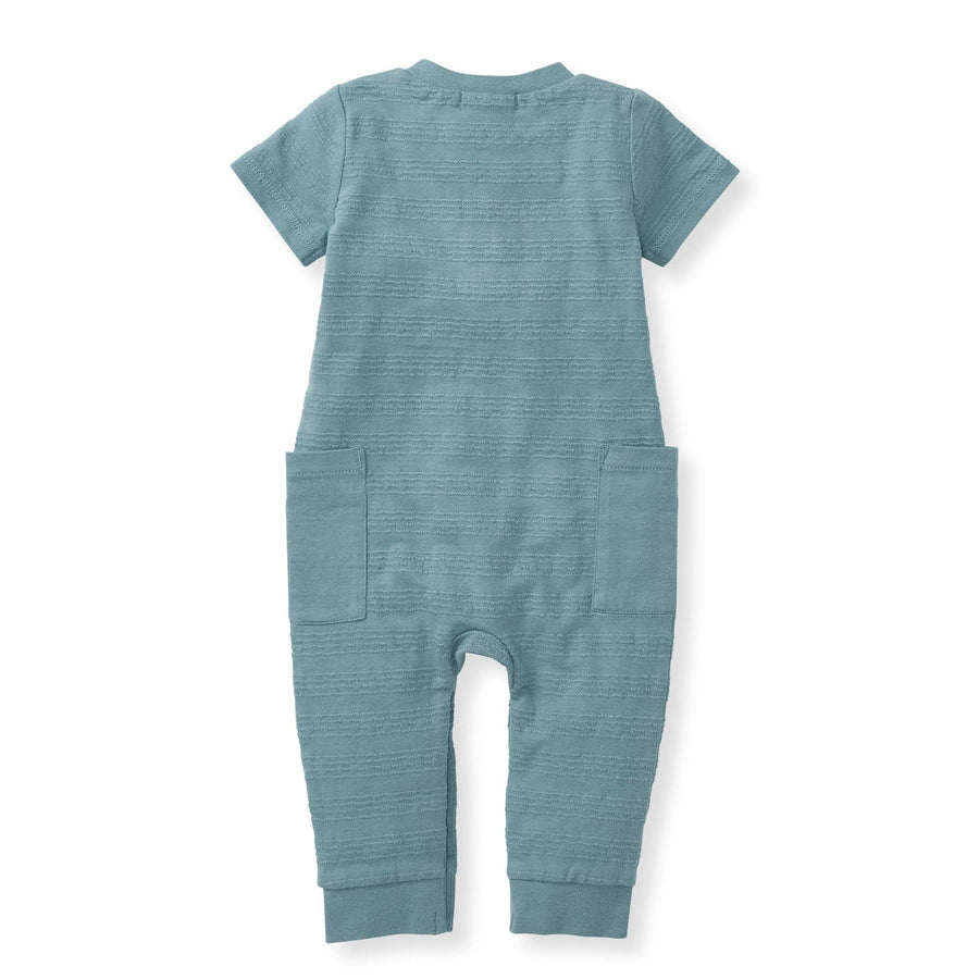 Dotted Jacquard Jumpsuit: Smoke Blue