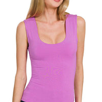 Double Layered Tank Top - Bright Mauve