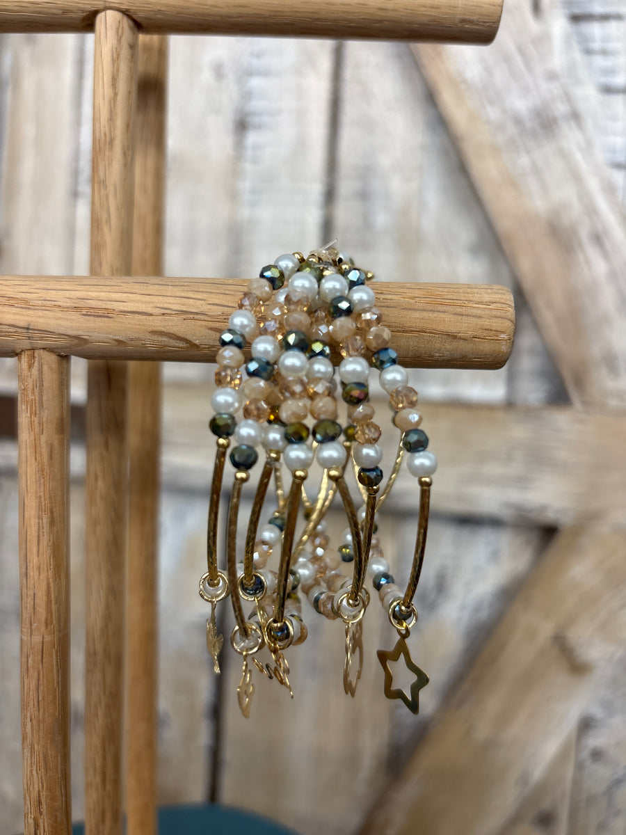 Neutrals Beaded Charm Bracelet