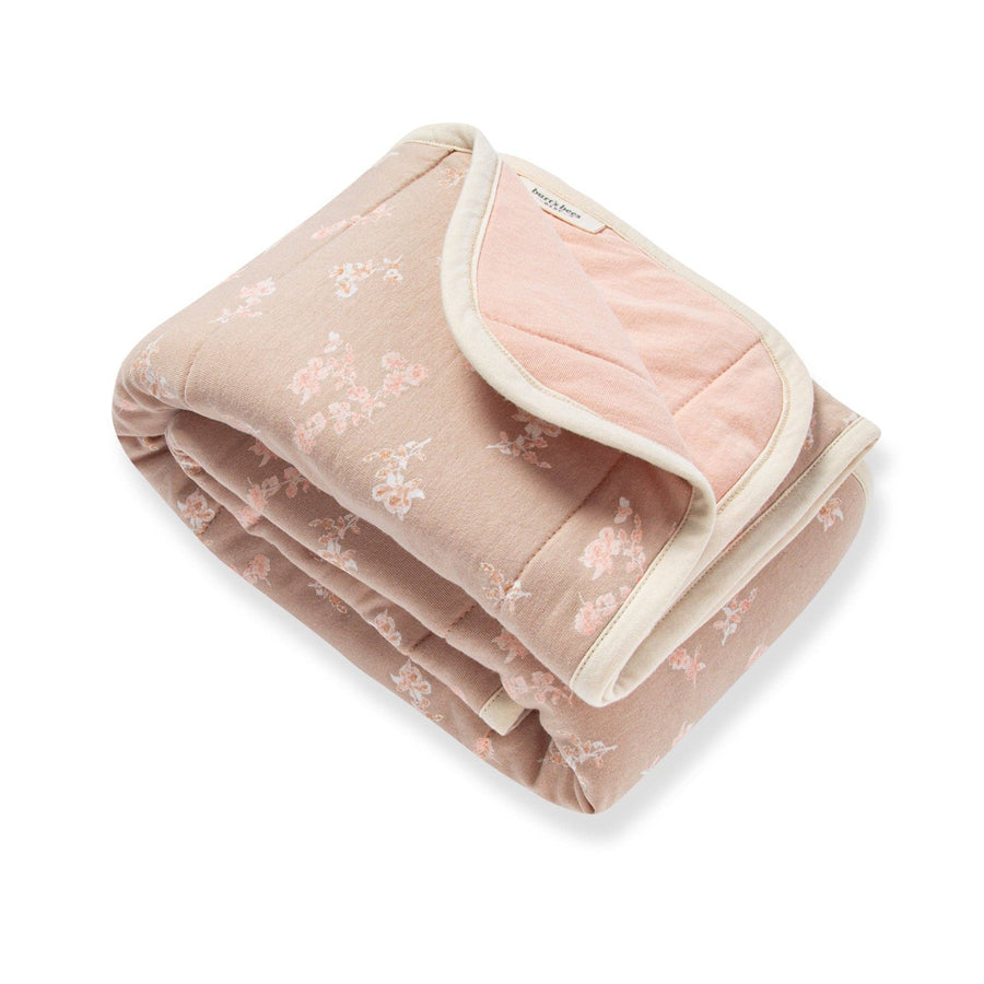 Whimsical Floral Reversible Blanket: Hummus / One Size