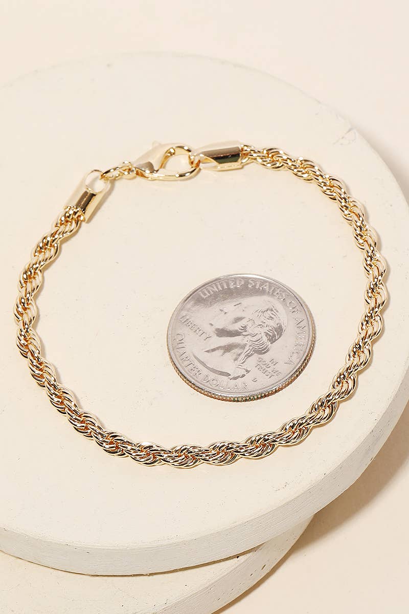Rope Chain Bracelet: Gold