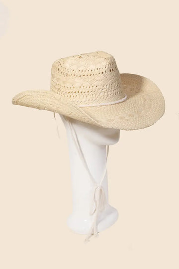 Straw Weave Cowboy Hat - Ivory