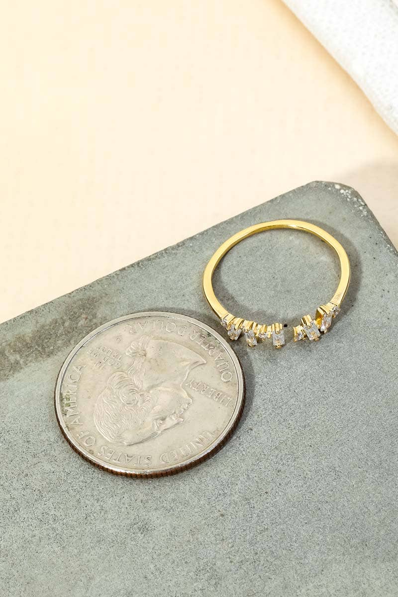 Gold Dipped Delicate Baguette Fashion Ring