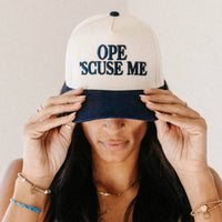 Ope 'Scuse Me Hat - Navy Blue & Cream