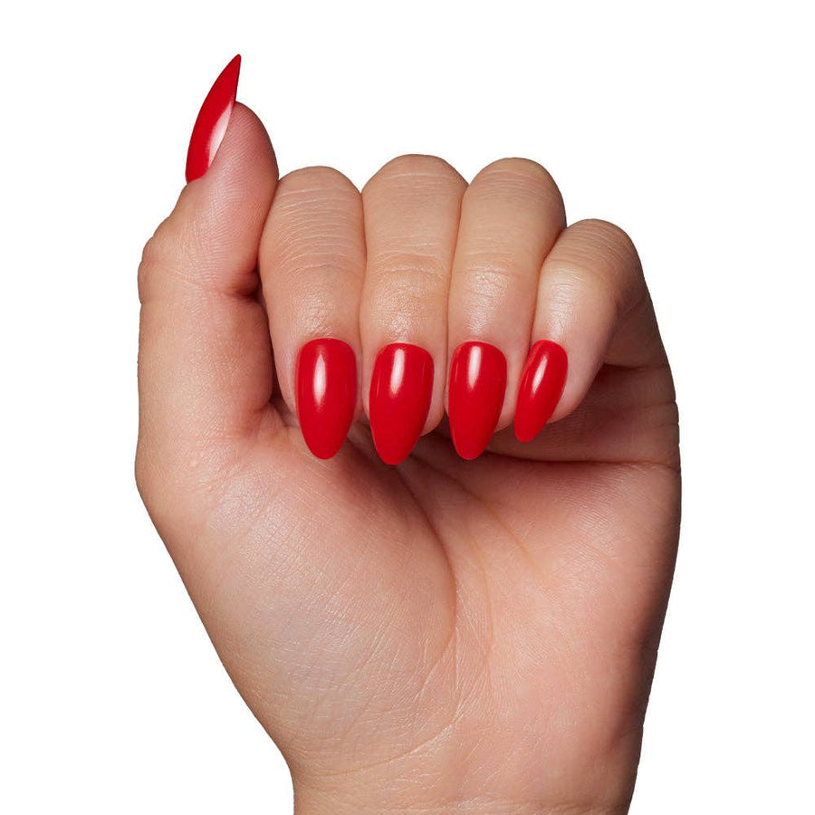 Fiery Red Press-On Nails | Solid Nails | Short Almond Length