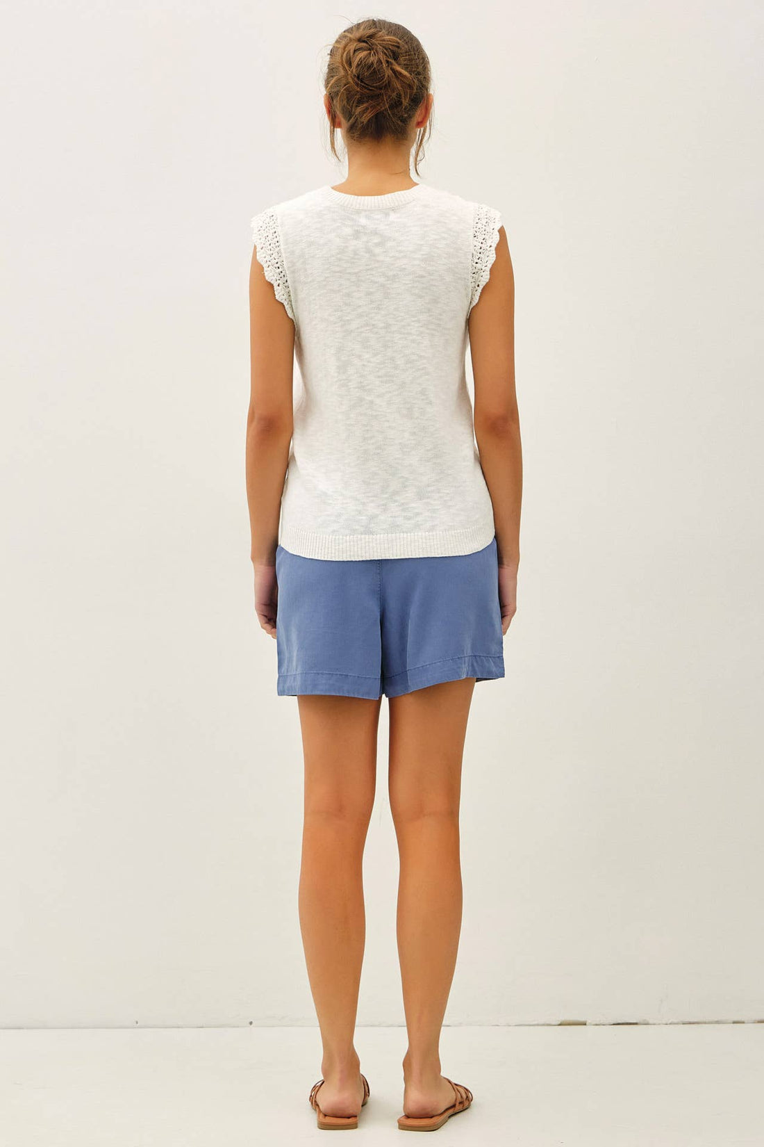 Crochet Ruffle Top - White
