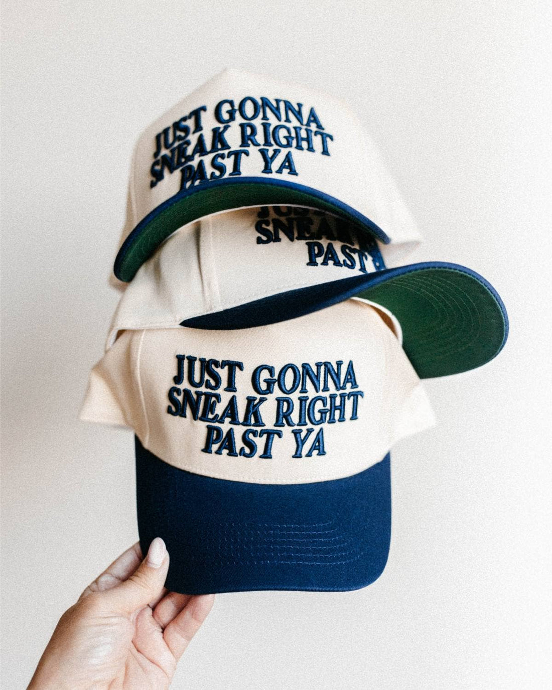 Just Gonna Sneak Right Past Ya - Unisex Hat Navy & Green