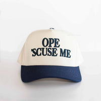 Ope 'Scuse Me Hat - Navy Blue & Cream