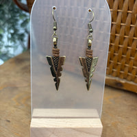 Metal Arrowhead Drop Earrings