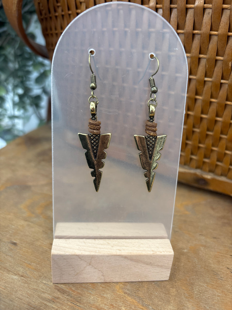 Metal Arrowhead Drop Earrings