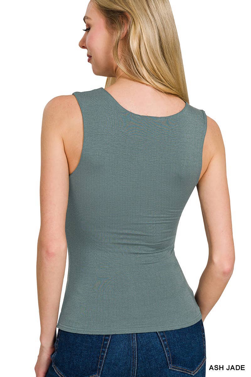 Double Layered Tank Top - Blue Grey
