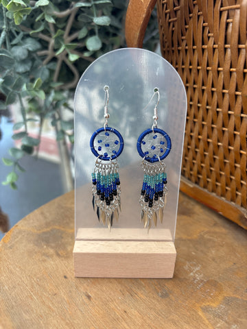 Beaded Dreamcatcher Drop Earrings