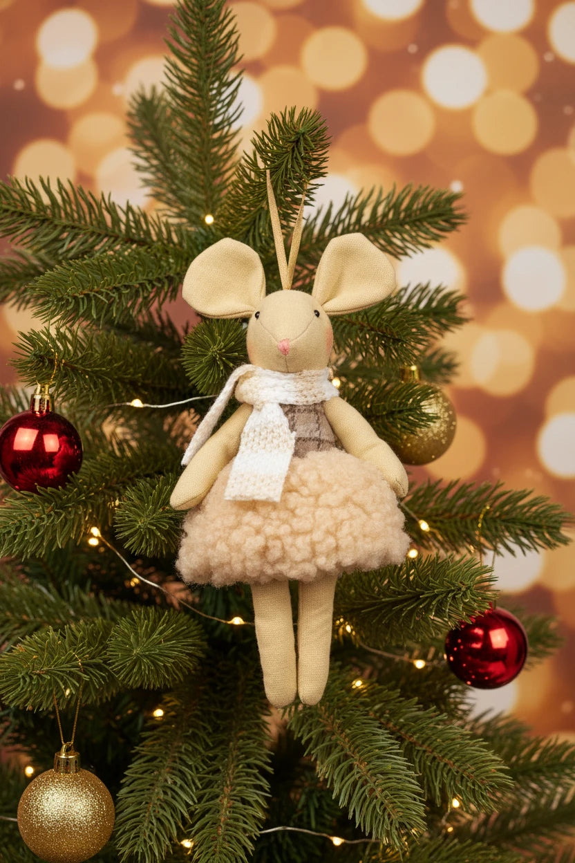 Pink Dress Mouse Ornament